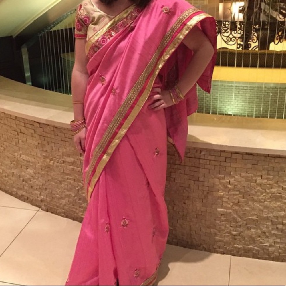 Gorgeous Pink embroidered Saree